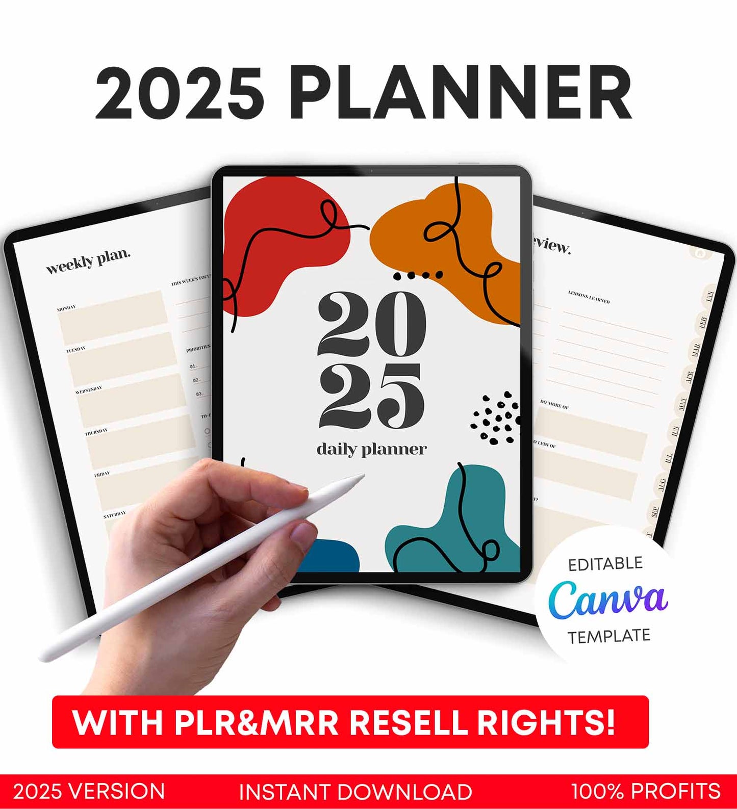 PLR Editable Digital Planner 2025